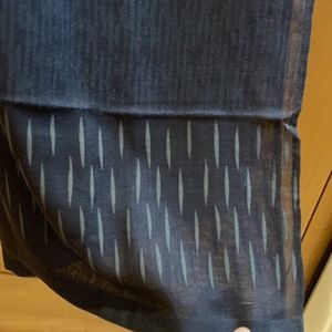 Giorgio Armani silk-wool-cashmere-rayon blue shawl with khaki green. Gorgeous